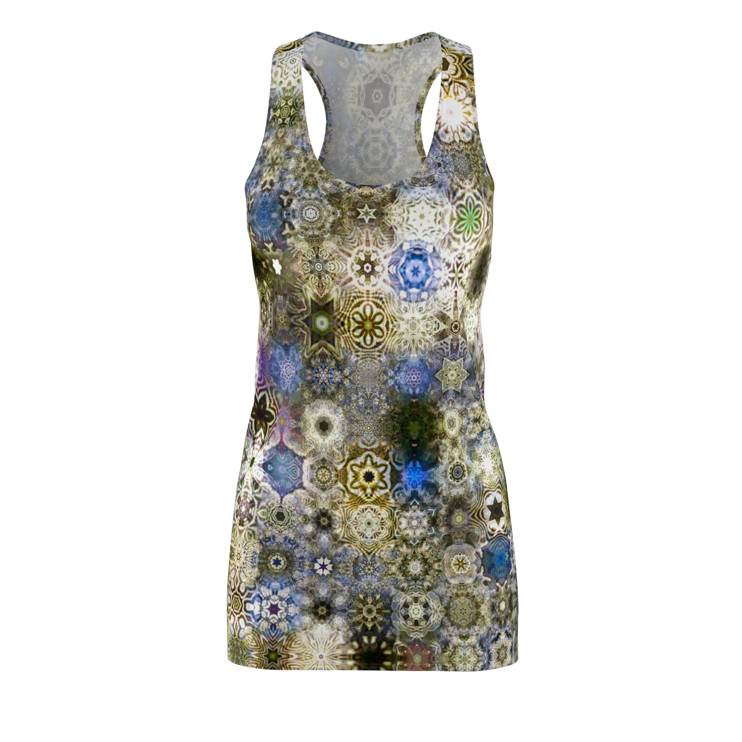 Galaxy Frog Women's Cut & Sew Racerback Cymatics Dress 0002