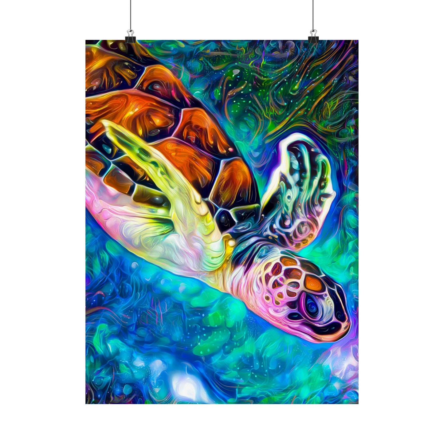 Diving into Dreams Turtle Premium Matte vertical posters