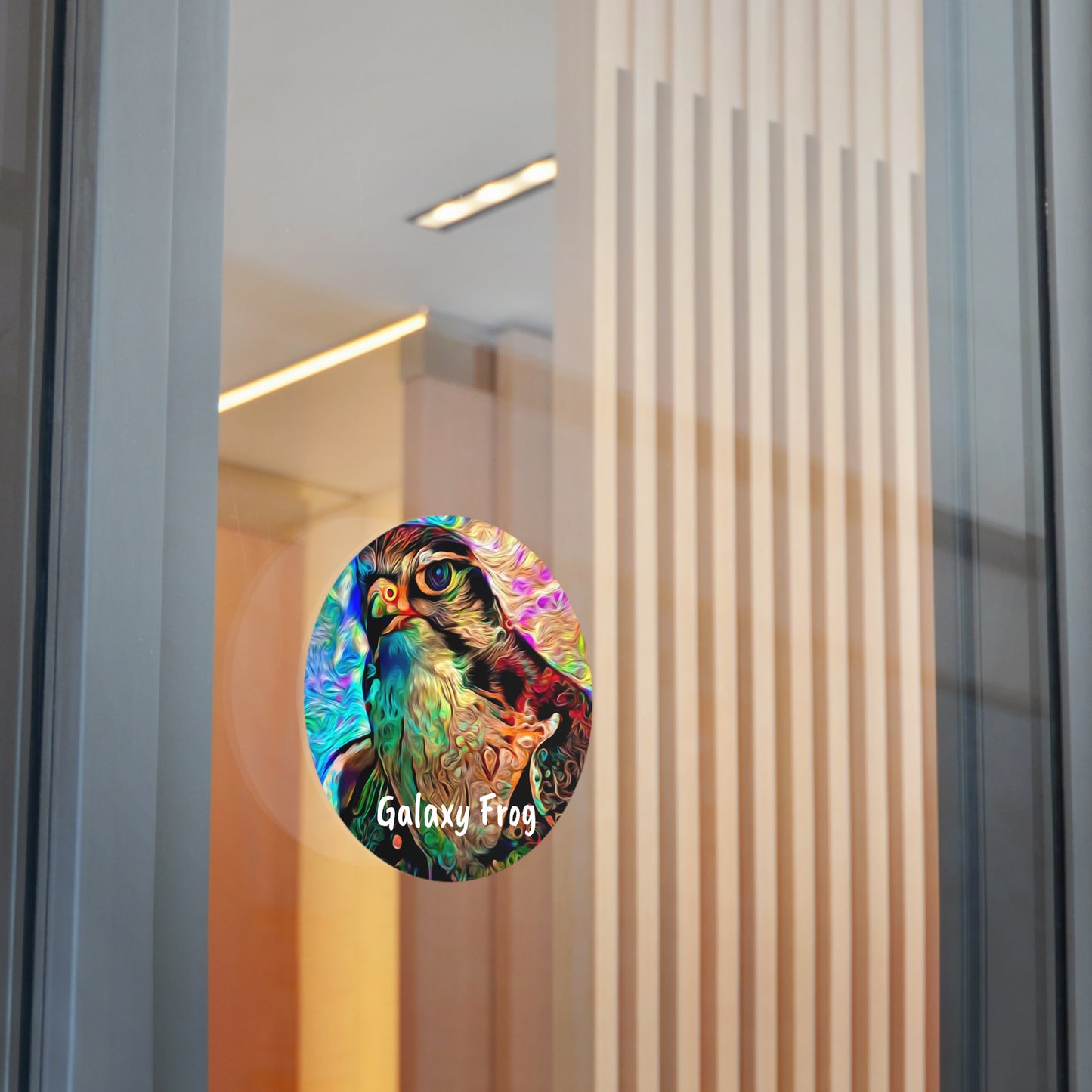 Galaxy Frog Hawk Round Vinyl Stickers