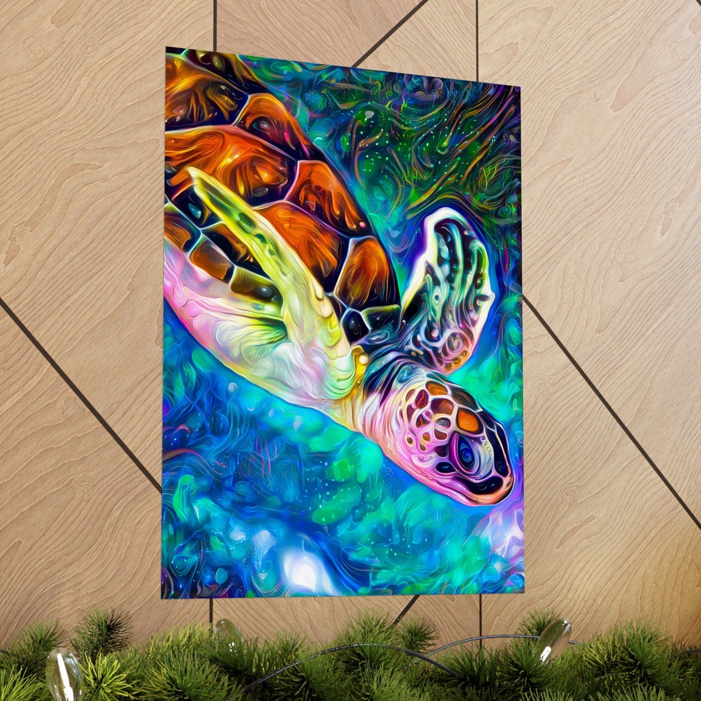 Diving into Dreams Turtle Premium Matte vertical posters