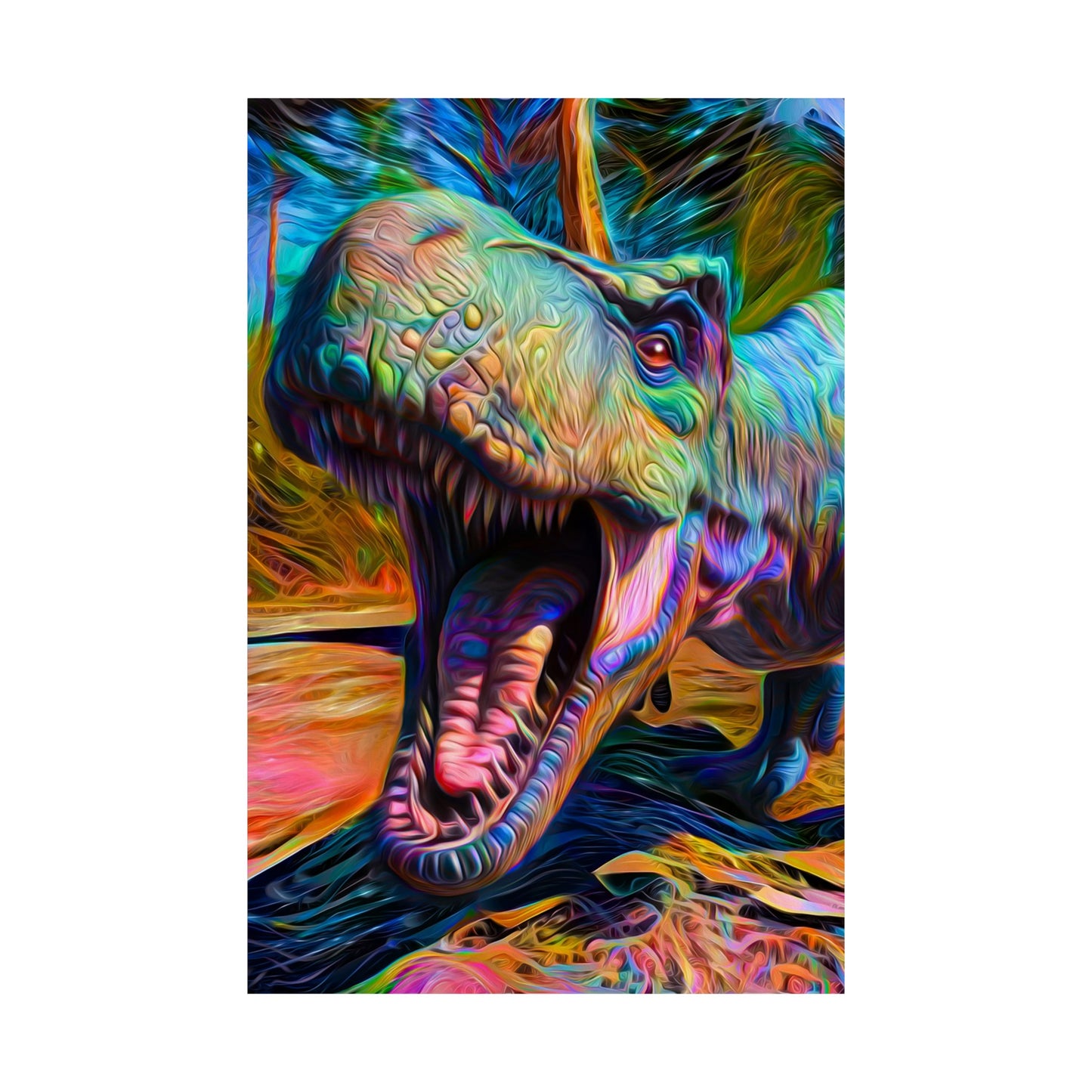 Blast from the Past Dinosaur Premium Matte vertical posters