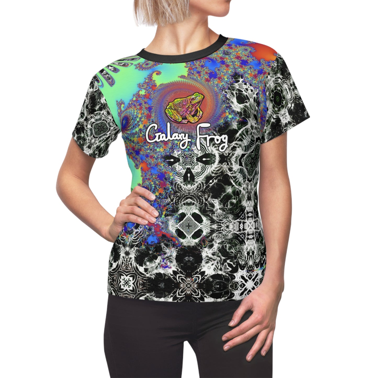 Galaxy Frog Women's AOP Cut & Sew Cymatics Tee