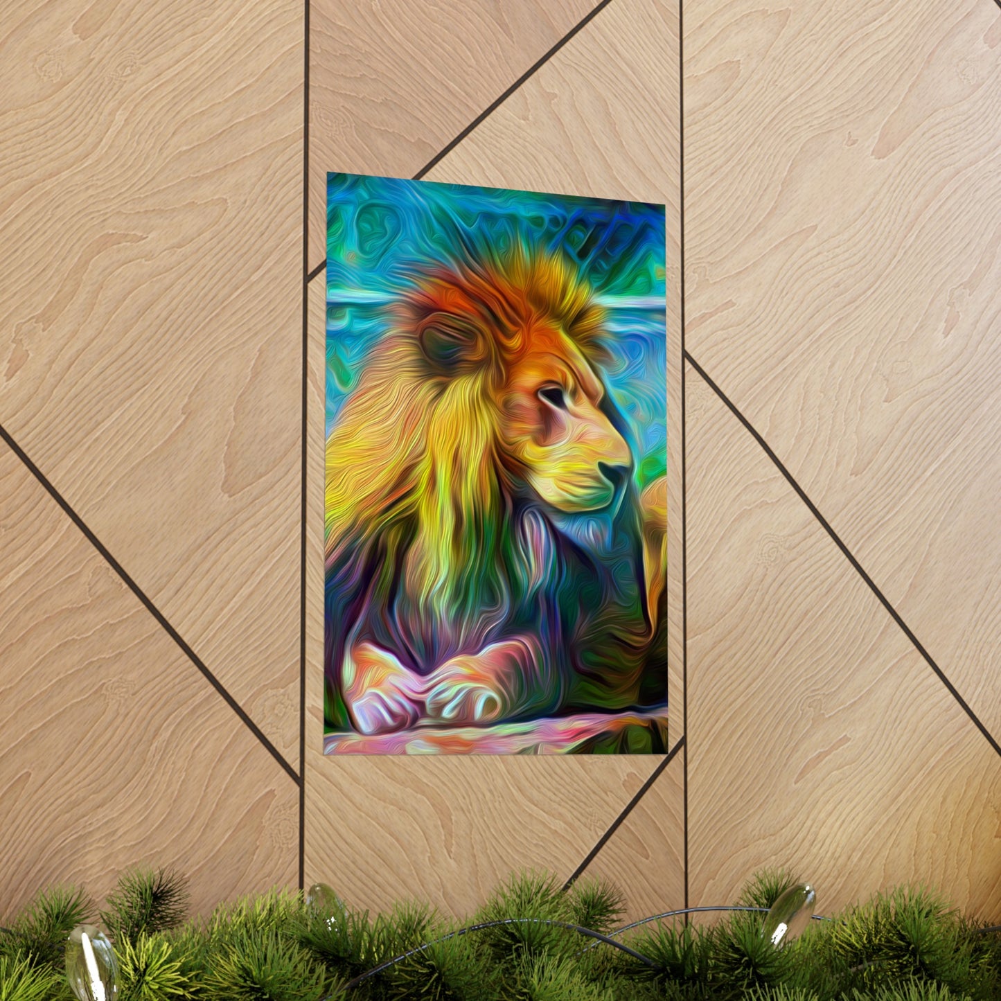 Under the Sun's Brilliant Blanket Lion Premium Matte vertical posters