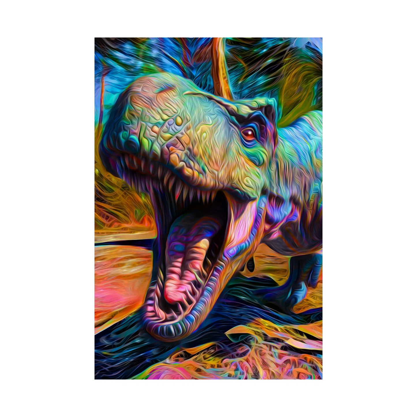 Blast from the Past Dinosaur Premium Matte vertical posters