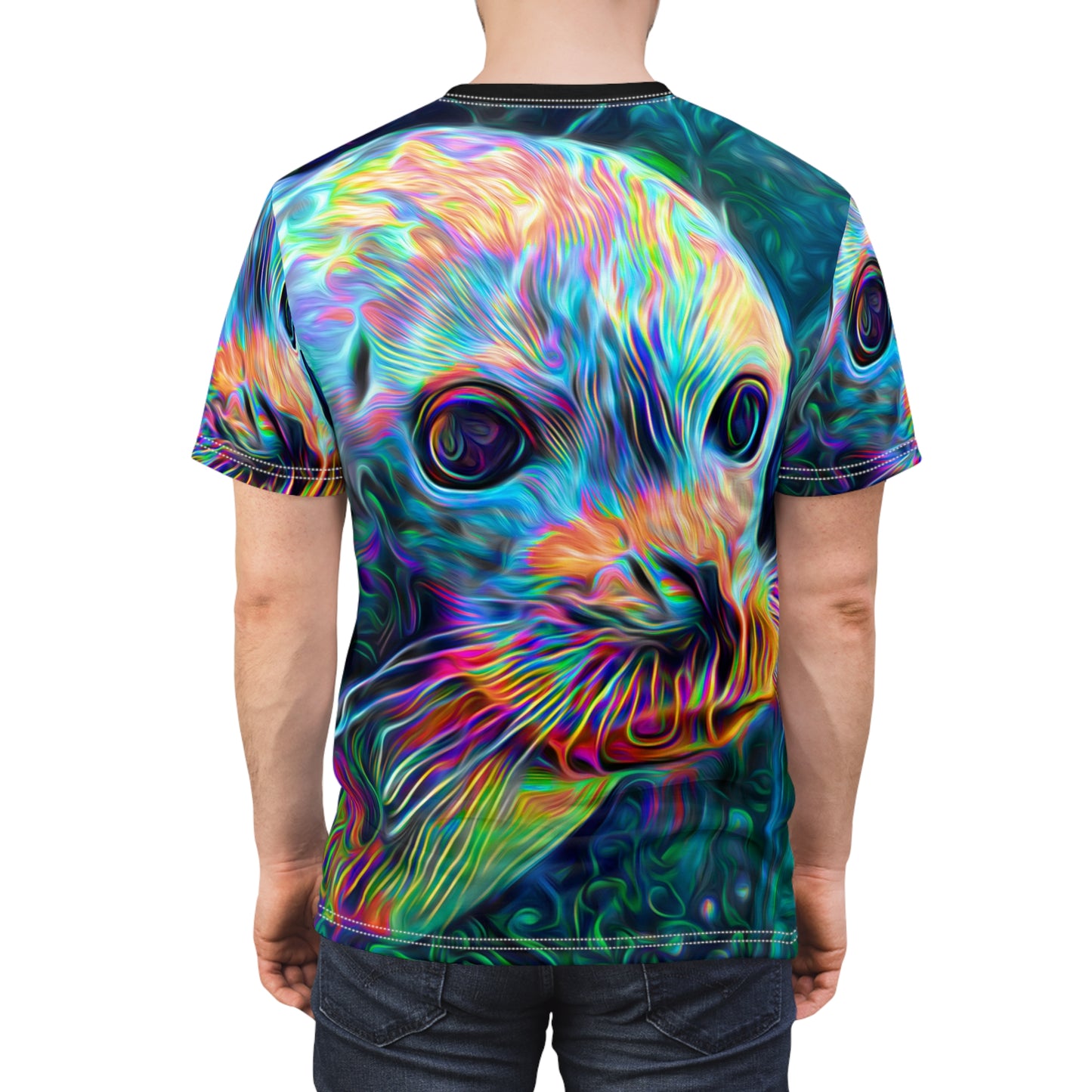 Deep Sea Drifting Seal Unisex AOP Cut & Sew Tee