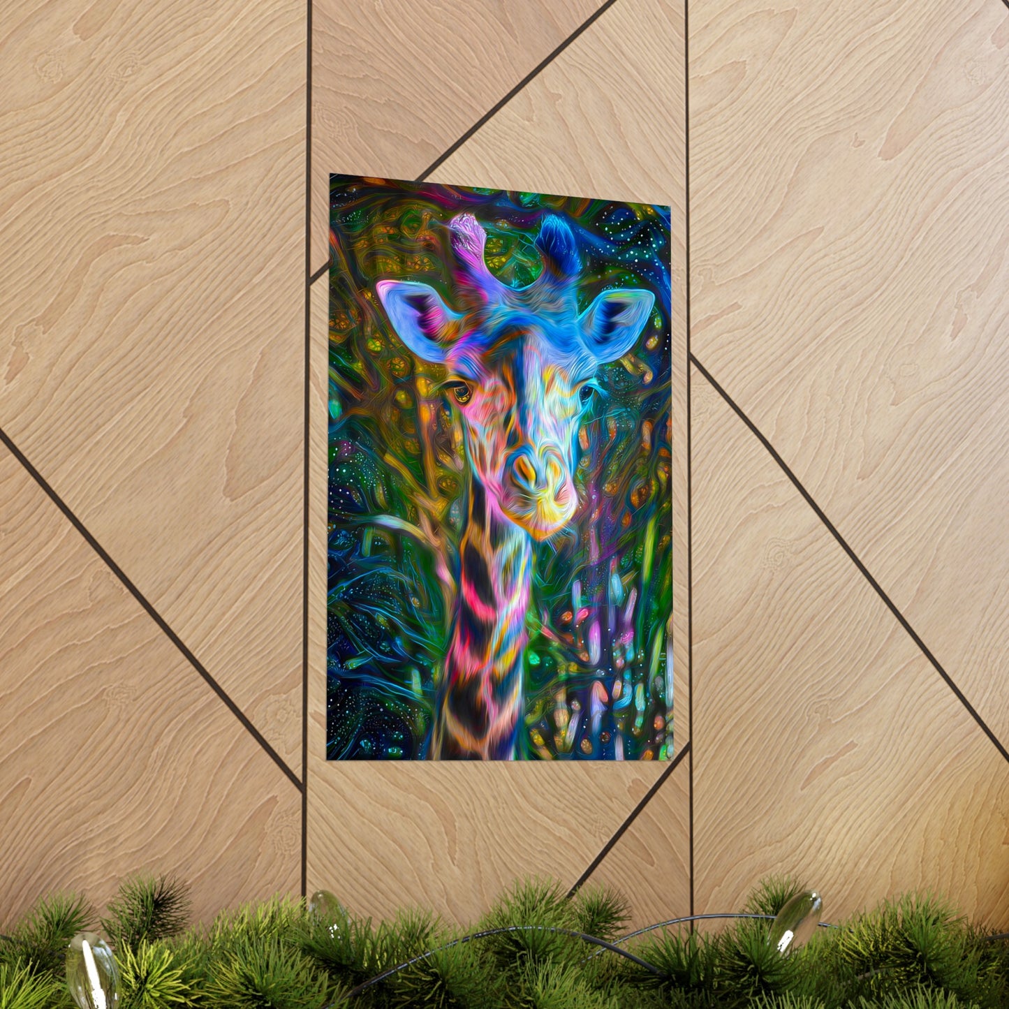 Gentle Dreaming Giant Giraffe Premium Matte vertical posters