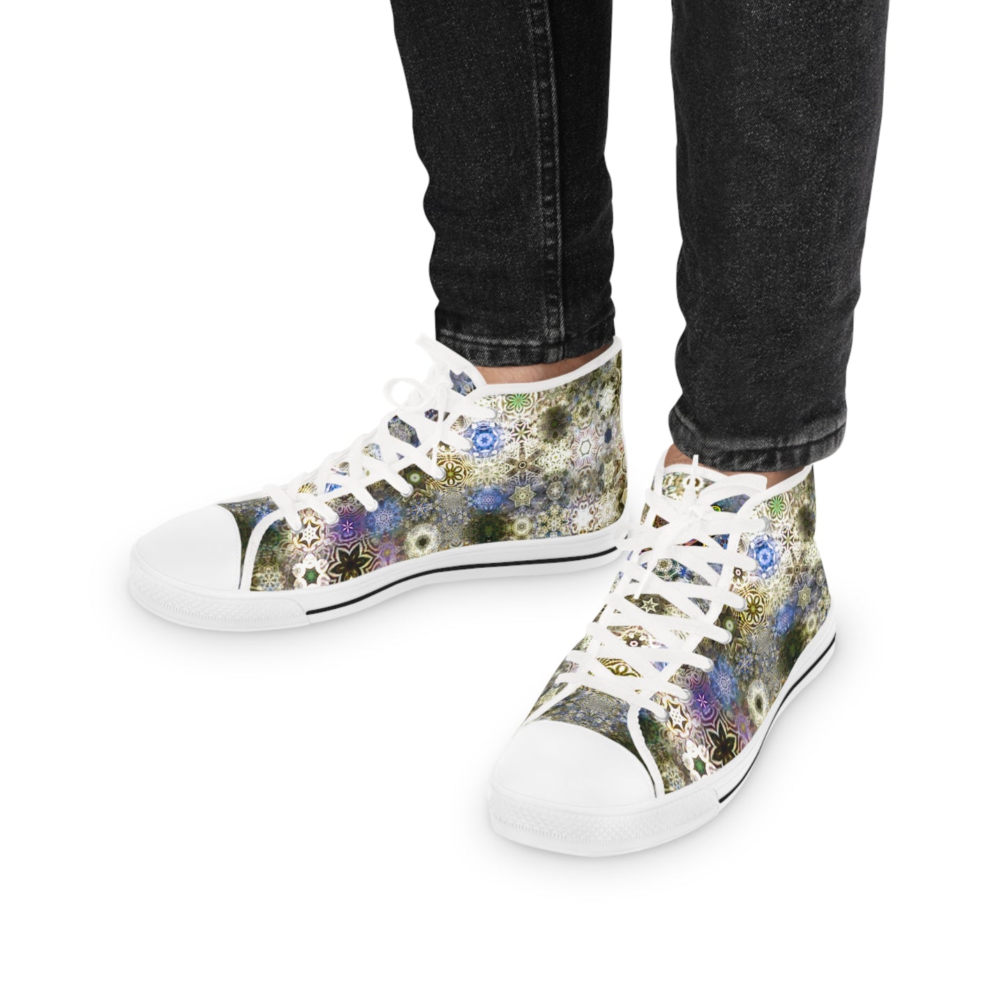 Men's High Top Sneakers Galaxy Frog Cymatics 0002