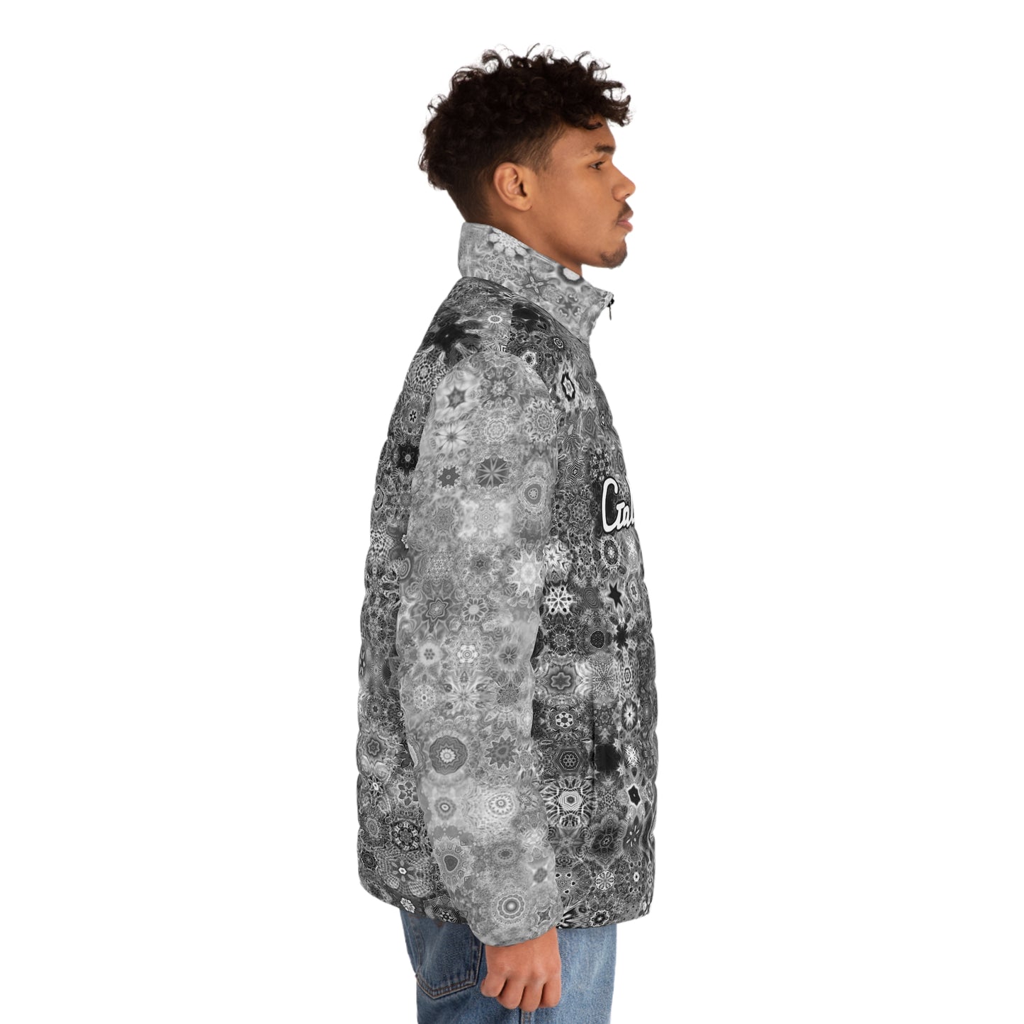 Galaxy Frog Men's Puffer Cymatics Jacket 0001