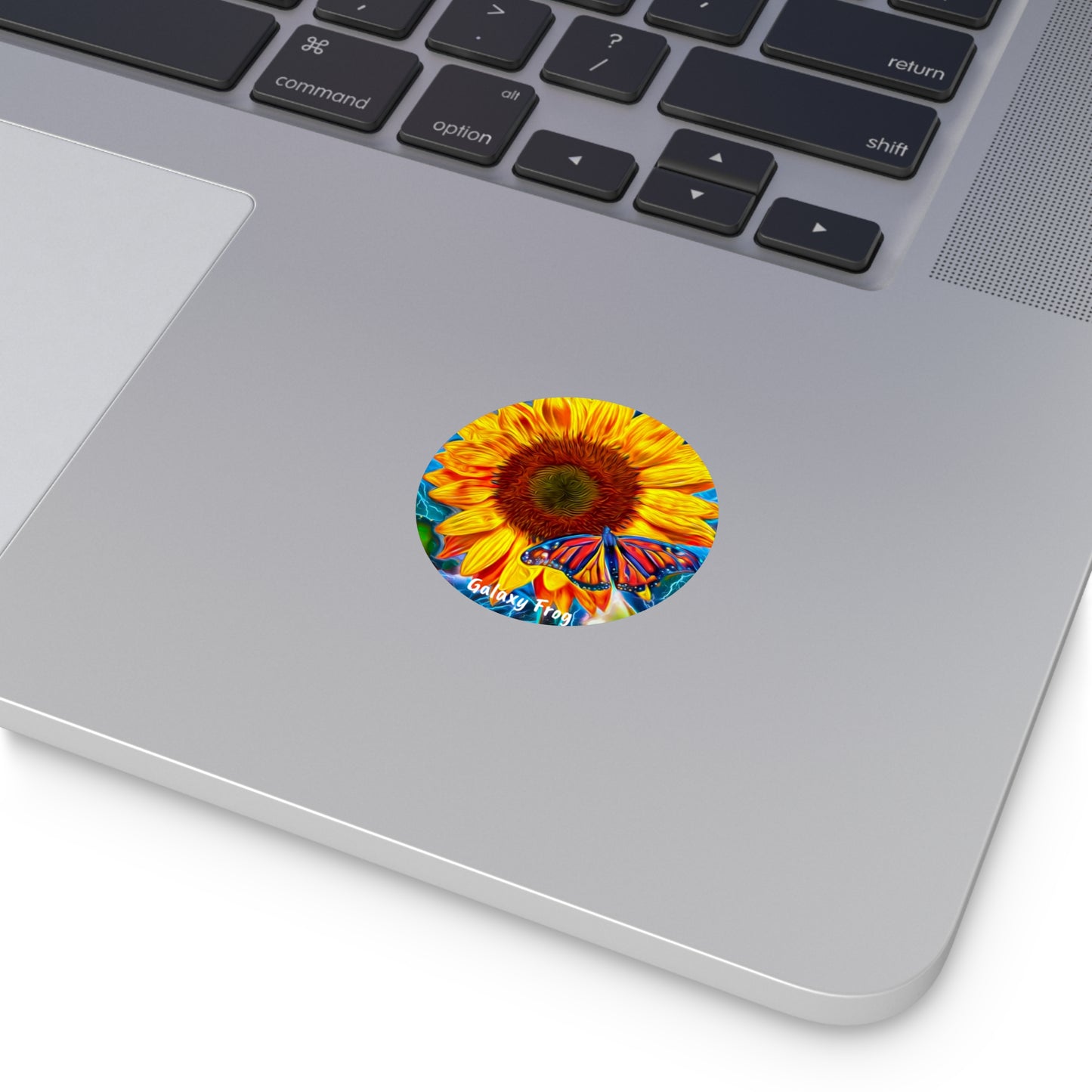 Galaxy Frog Sunflower Round Vinyl Stickers