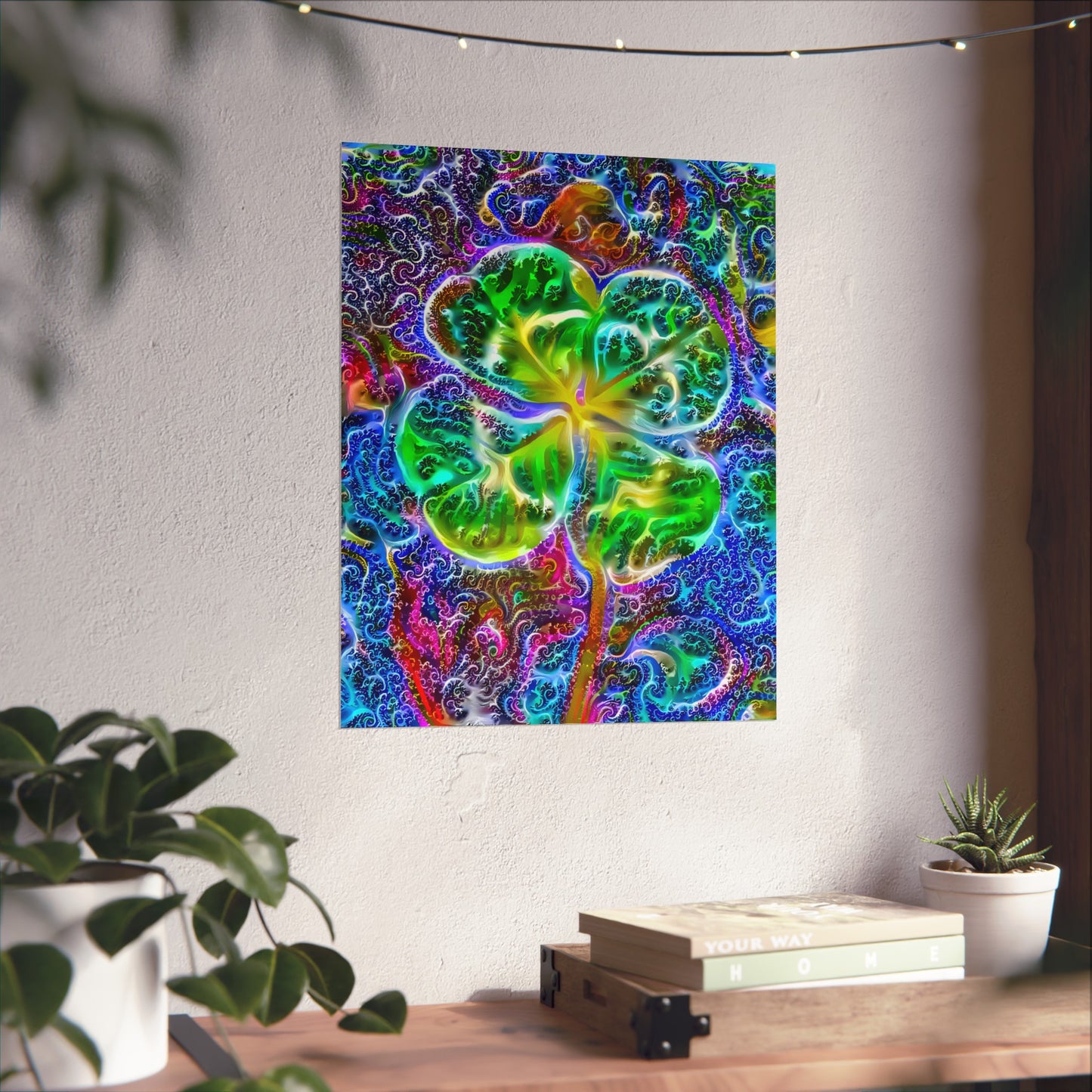 Up All Night to Get Lucky 4-Leaf Clover Premium Matte vertical posters