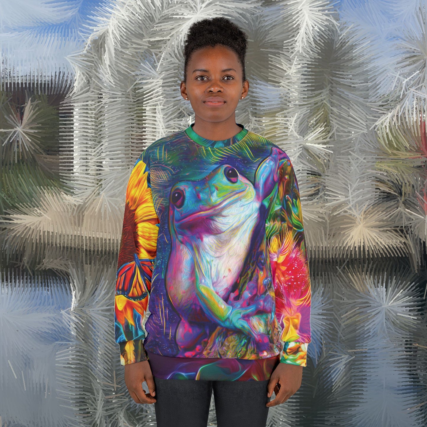 Galaxy Frog Cosmic Wildlife Sweatshirt (AOP)