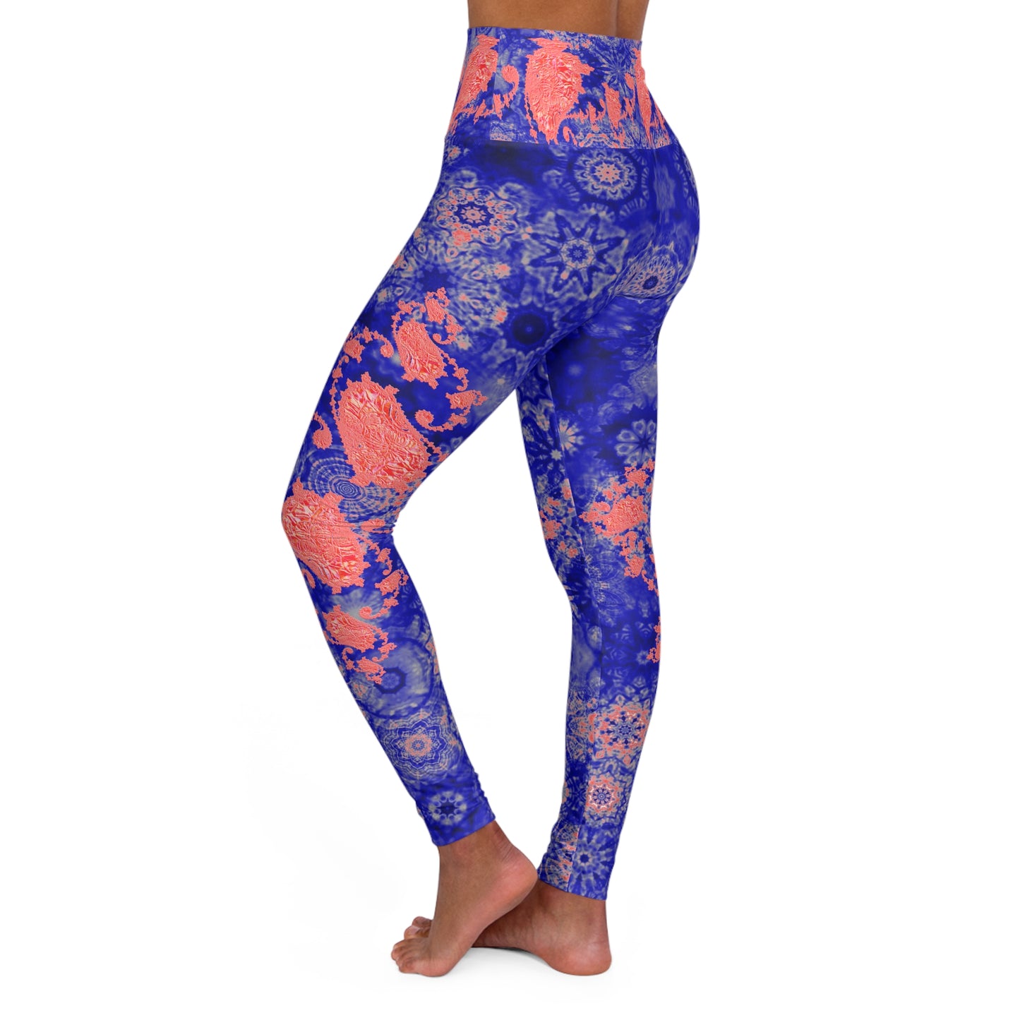 Galaxy Frog Fractal Cymagic Kaleidoscape High Waisted Yoga Leggings