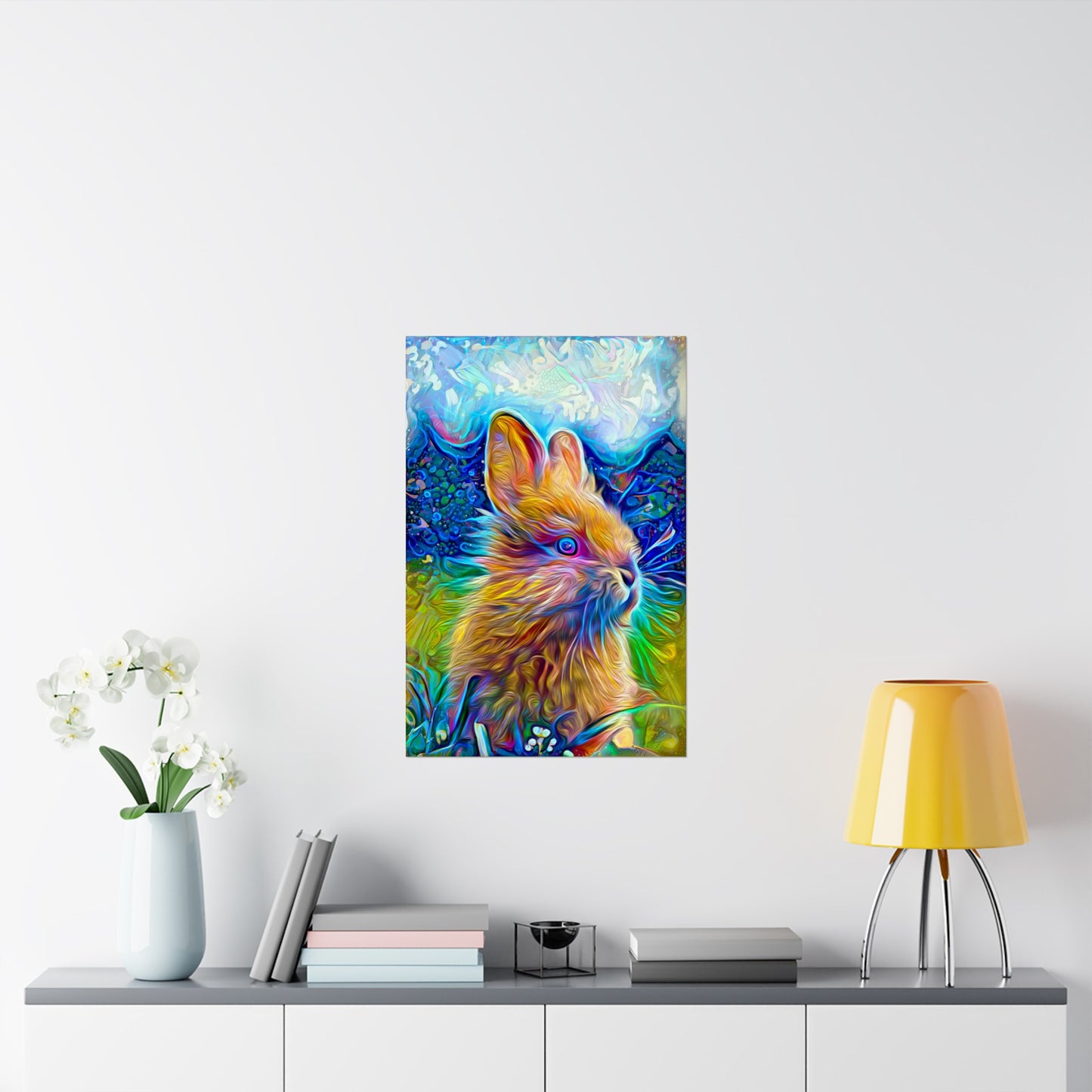 Rainbow Bunny Premium Matte vertical posters