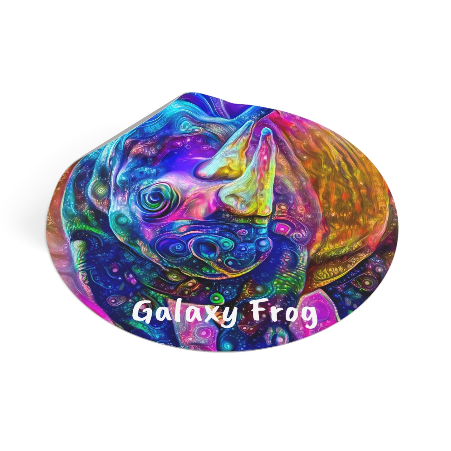 Galaxy Frog Rhino Round Vinyl Stickers