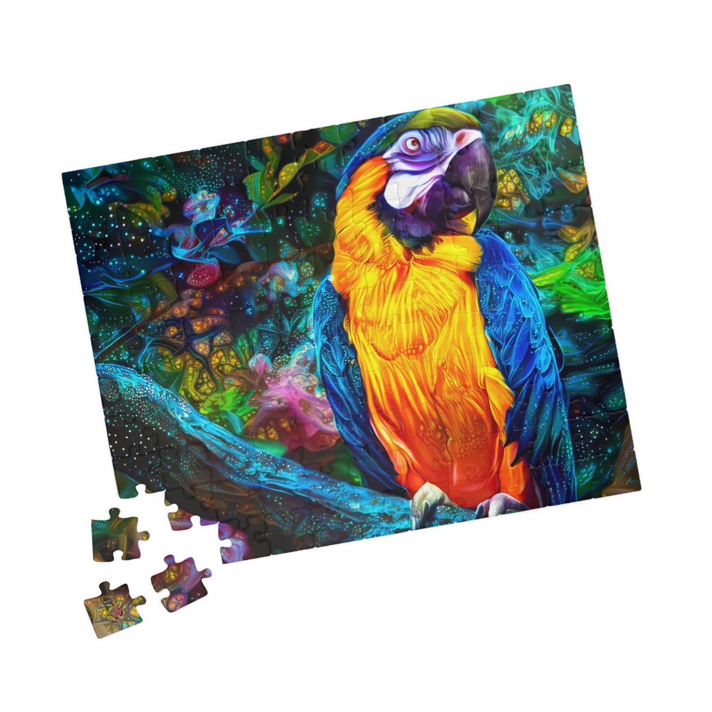 Sugar Sweet Parakeet Galaxy Frog Puzzle Art