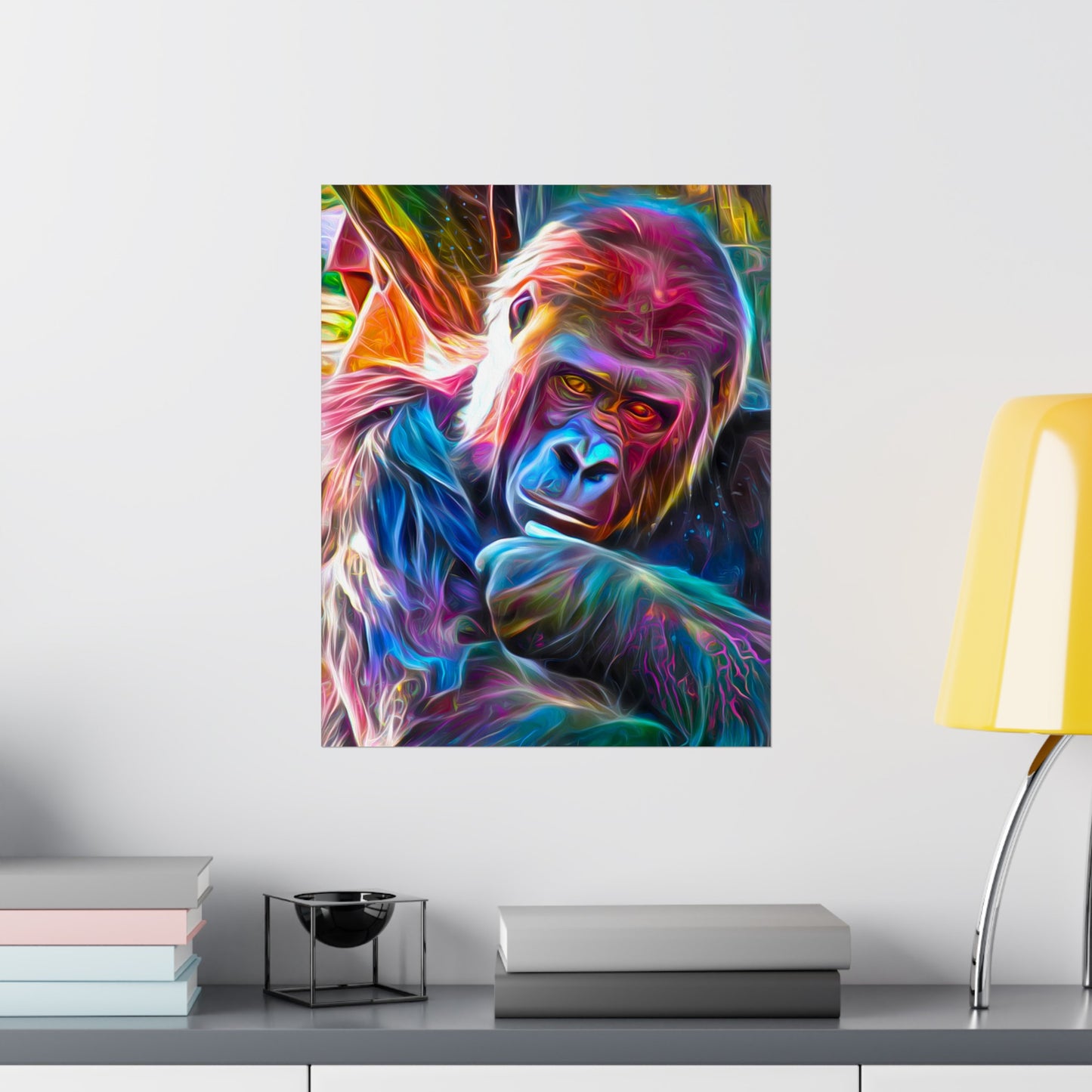 Neon Sunset Gorilla Premium Matte vertical posters