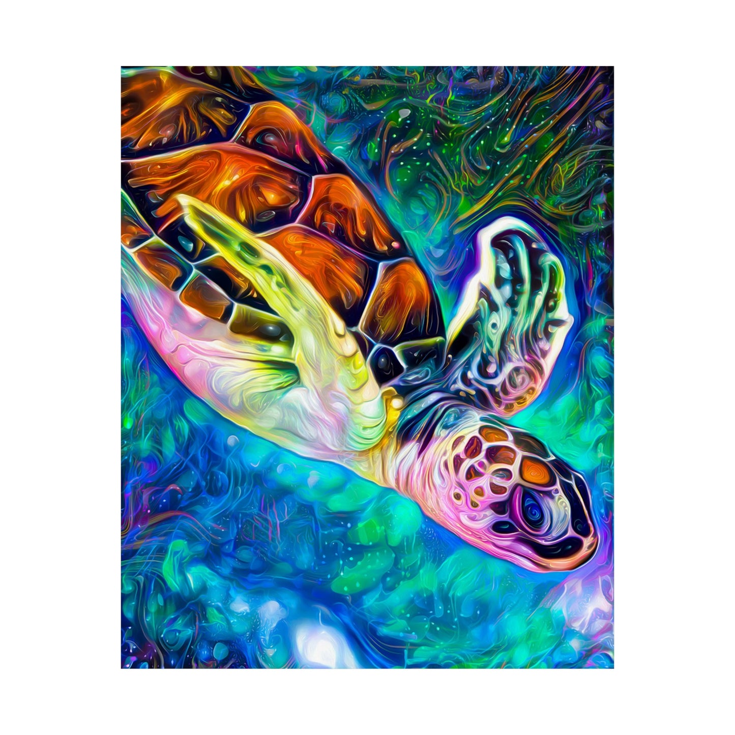 Diving into Dreams Turtle Premium Matte vertical posters