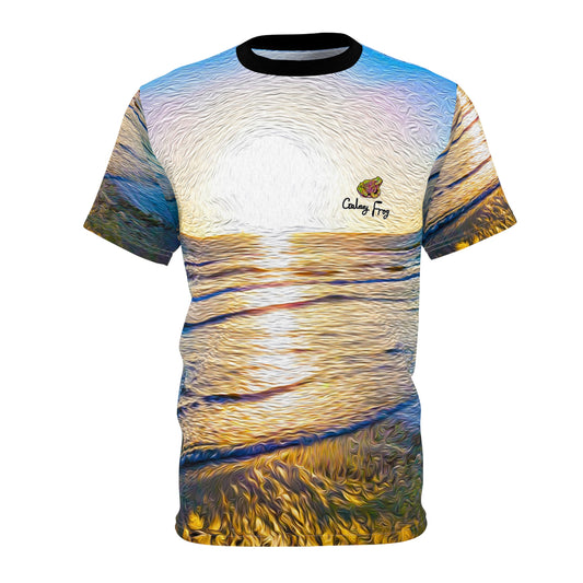 Shining Oceanside Sunset Unisex AOP Cut & Sew Tee