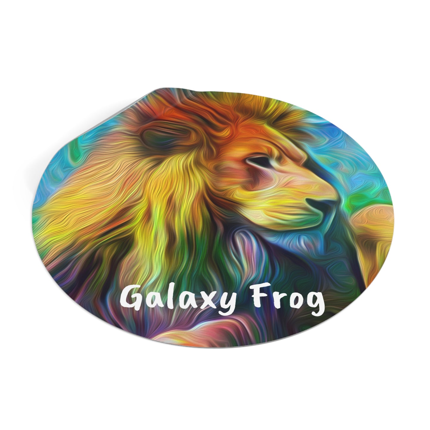 Galaxy Frog Lion Round Vinyl Stickers