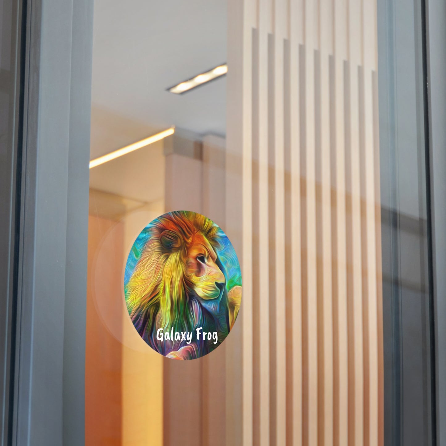 Galaxy Frog Lion Round Vinyl Stickers