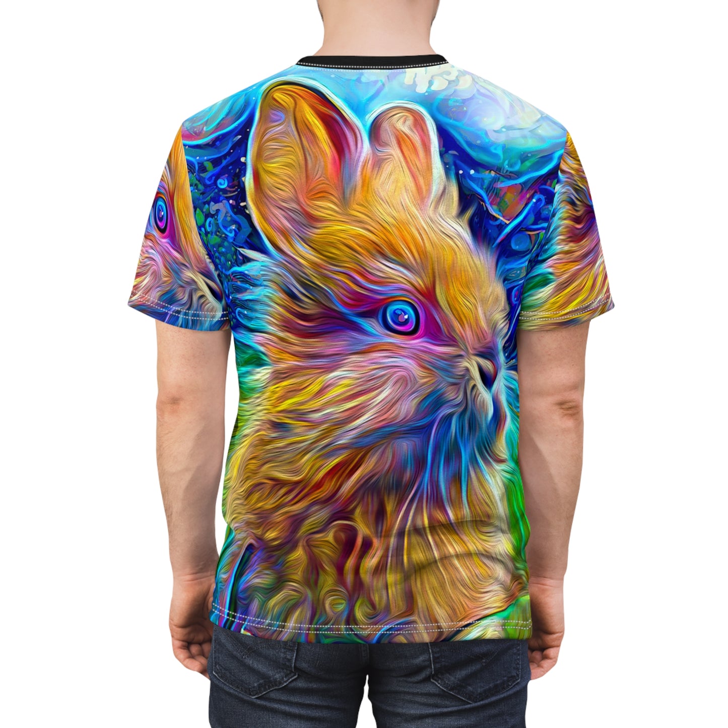 Rainbow Rabbit Unisex AOP Cut & Sew Tee