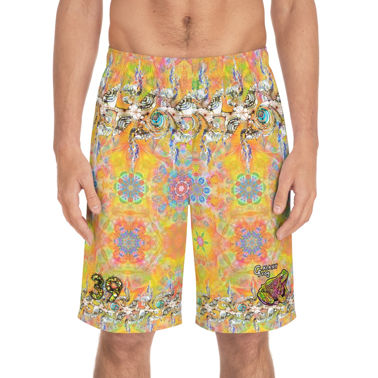 Mens GALAXY FROG FRACTAL CYMAGIC KALEIDOSCAPE SHORTS