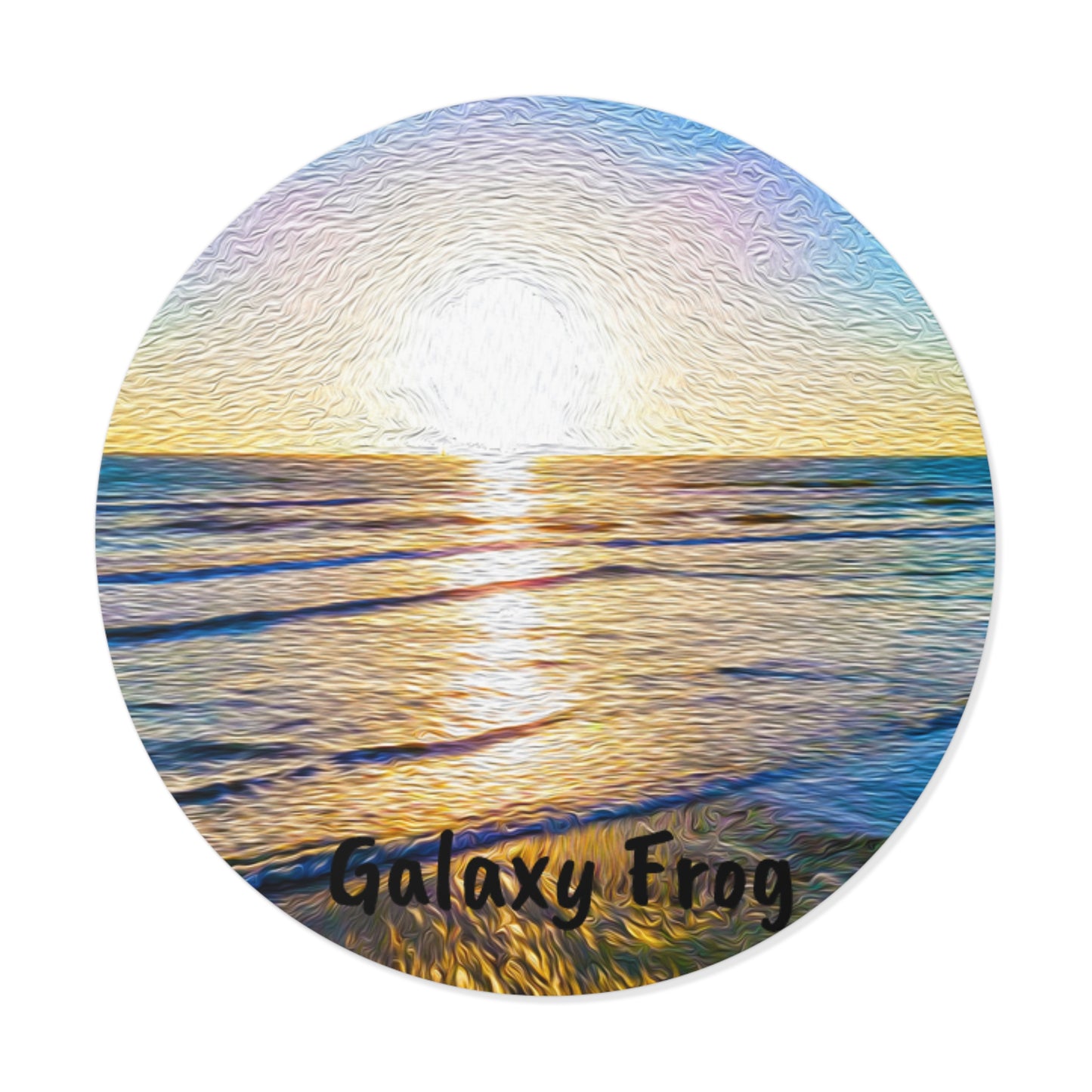 Galaxy Frog Sunset Round Vinyl Stickers