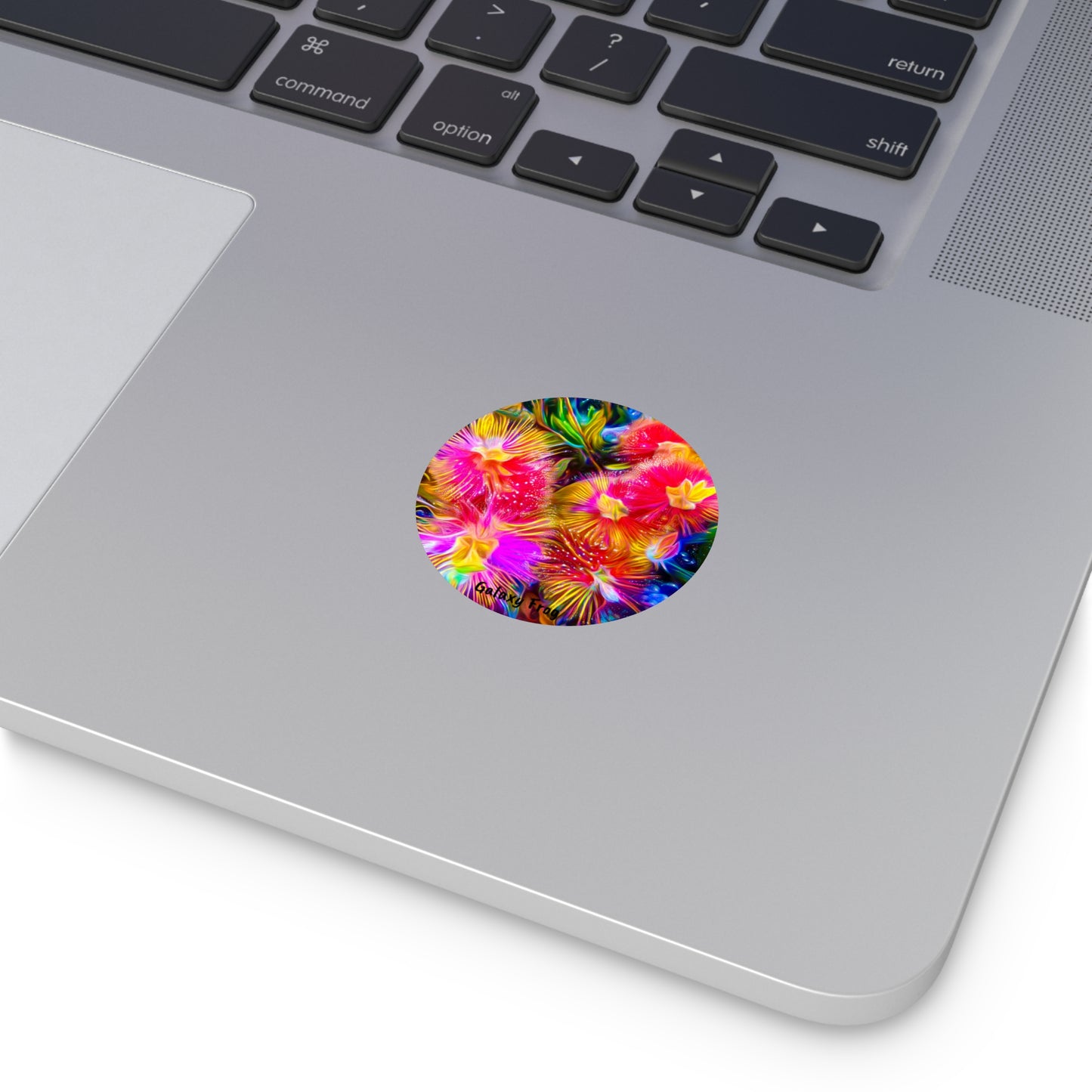 Galaxy Frog Flowers Round Vinyl Stickers