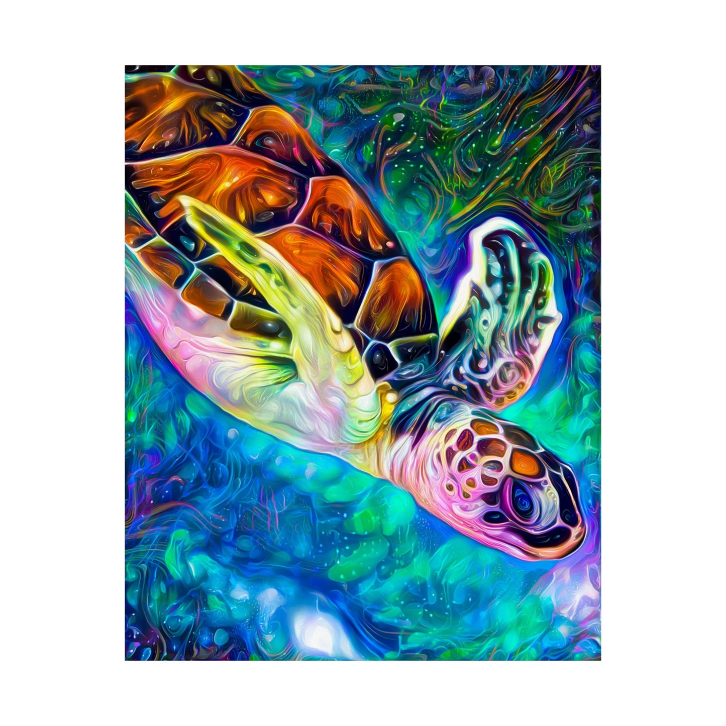 Diving into Dreams Turtle Premium Matte vertical posters