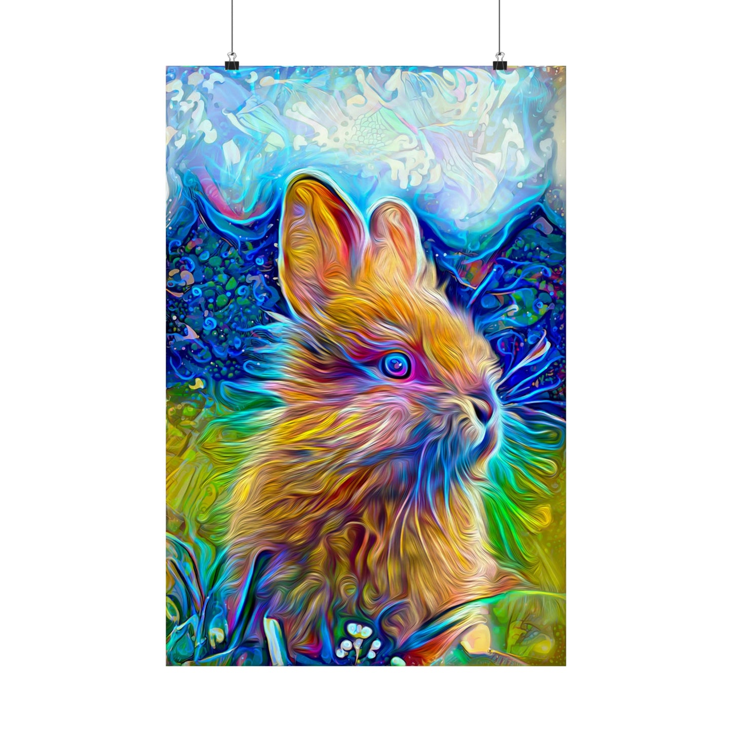 Rainbow Bunny Premium Matte vertical posters