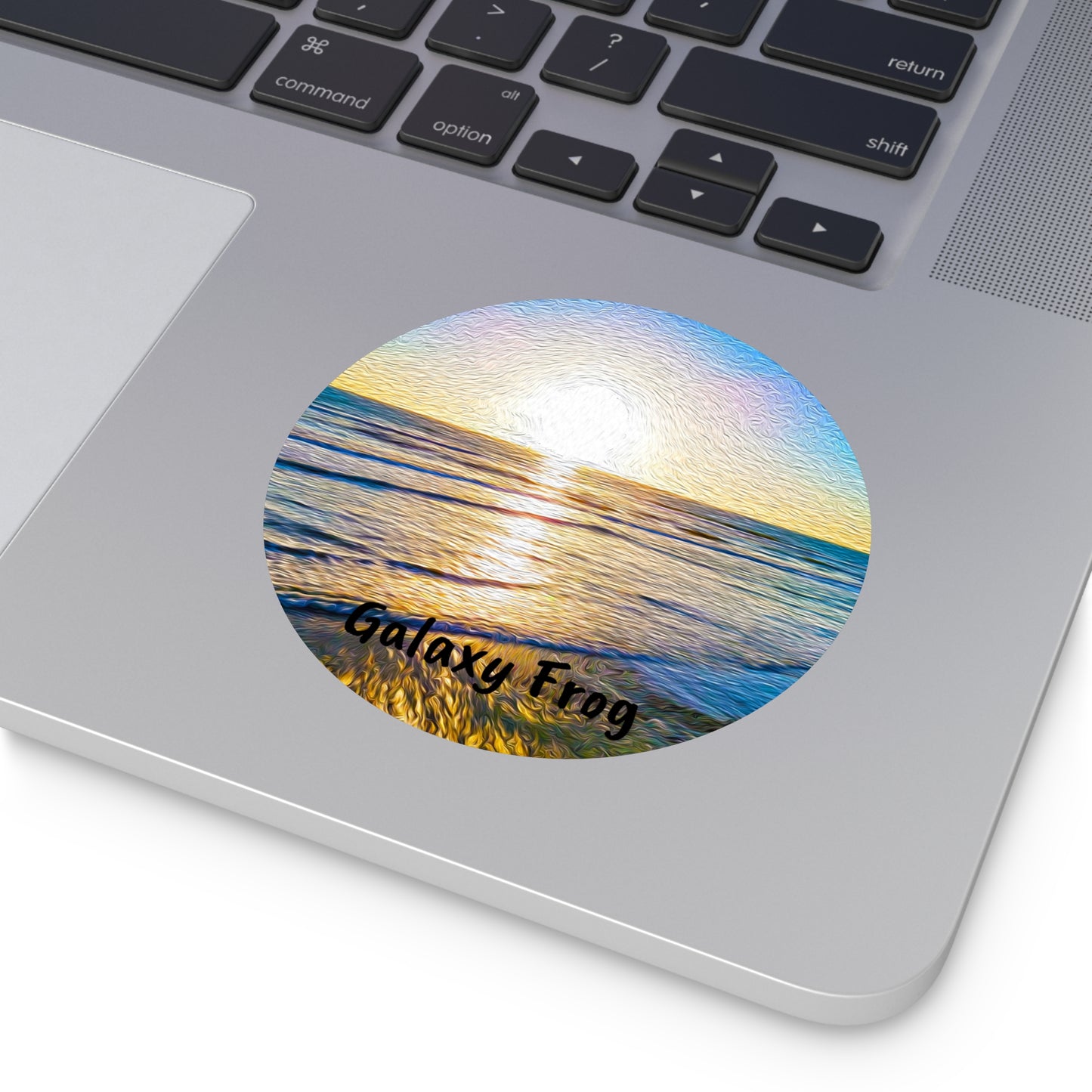 Galaxy Frog Sunset Round Vinyl Stickers