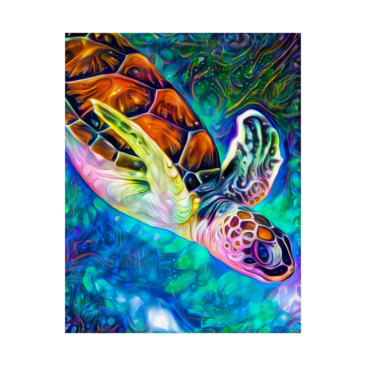 Diving into Dreams Turtle Premium Matte vertical posters