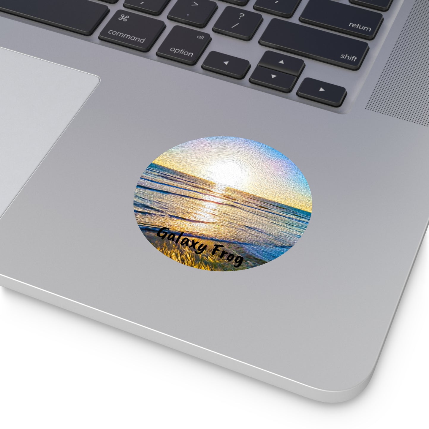 Galaxy Frog Sunset Round Vinyl Stickers