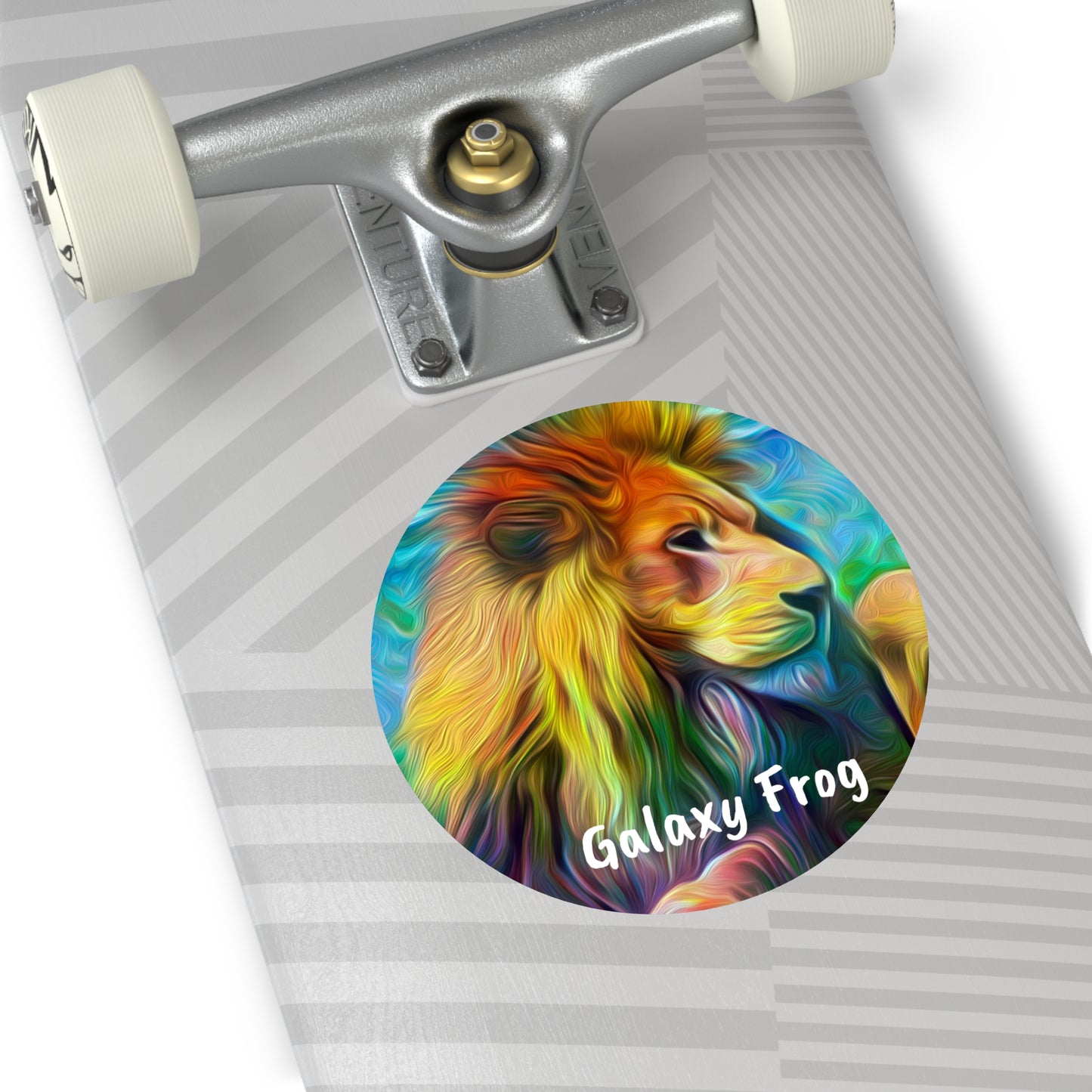 Galaxy Frog Lion Round Vinyl Stickers