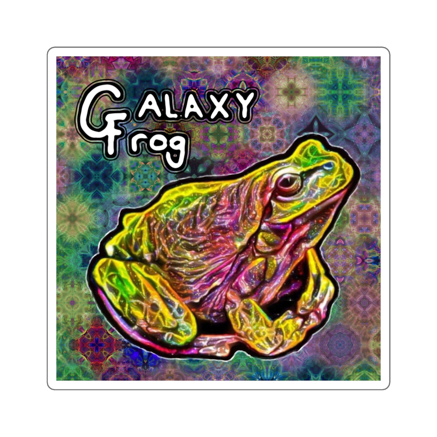 Galaxy Frog Cymagic Kaleidoscape Square Stickers