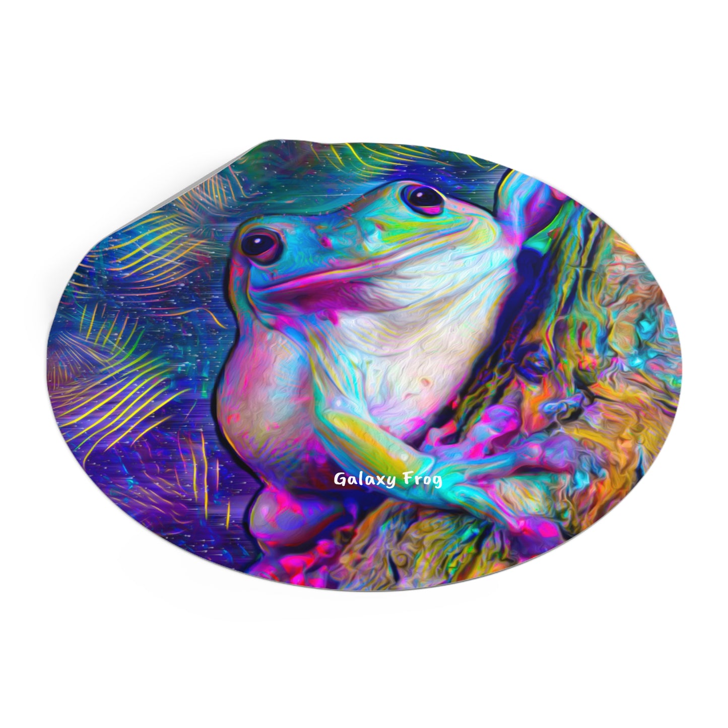 Galaxy Frog Frog Round Vinyl Stickers