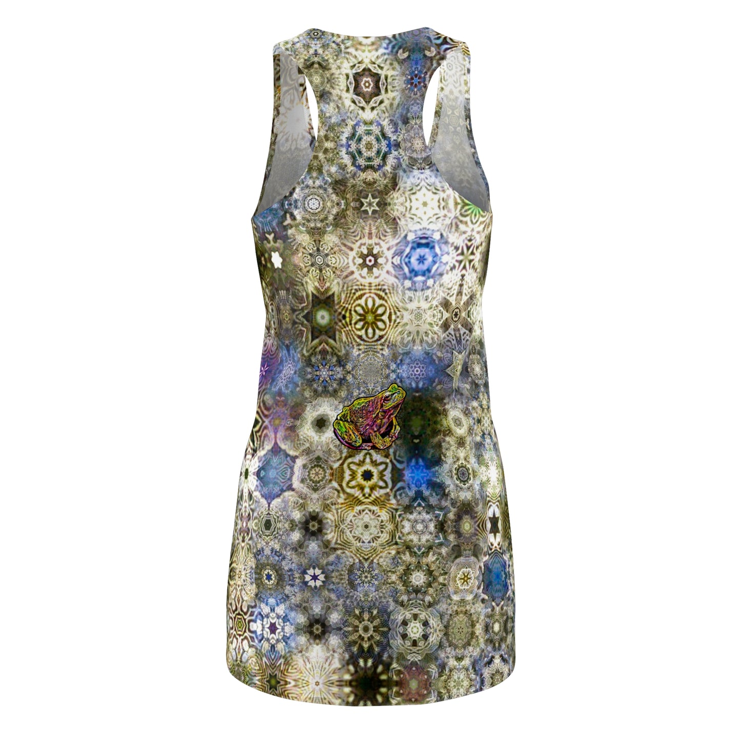 Galaxy Frog Women's Cut & Sew Racerback Cymatics Dress 0002