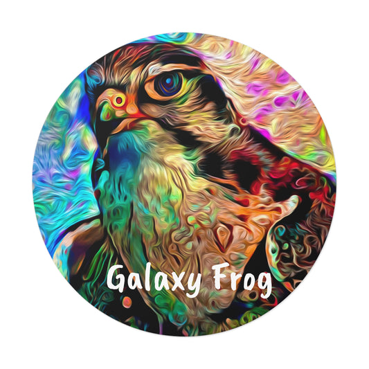 Galaxy Frog Hawk Round Vinyl Stickers