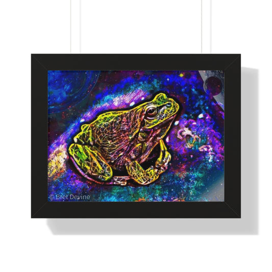 Galaxy Frog Framed Horizontal Poster