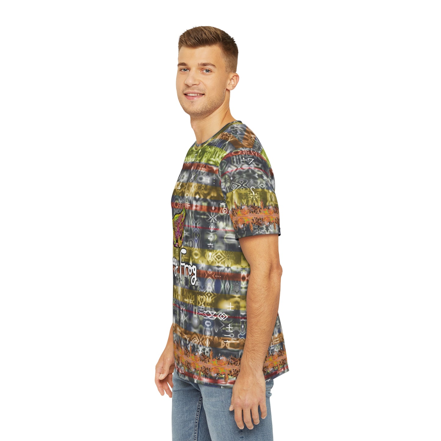 Galaxy Frog Fractal Cymatics Art Men's Polyester Tee (AOP) 0005