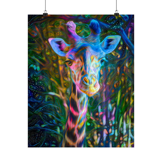 Gentle Dreaming Giant Giraffe Premium Matte vertical posters