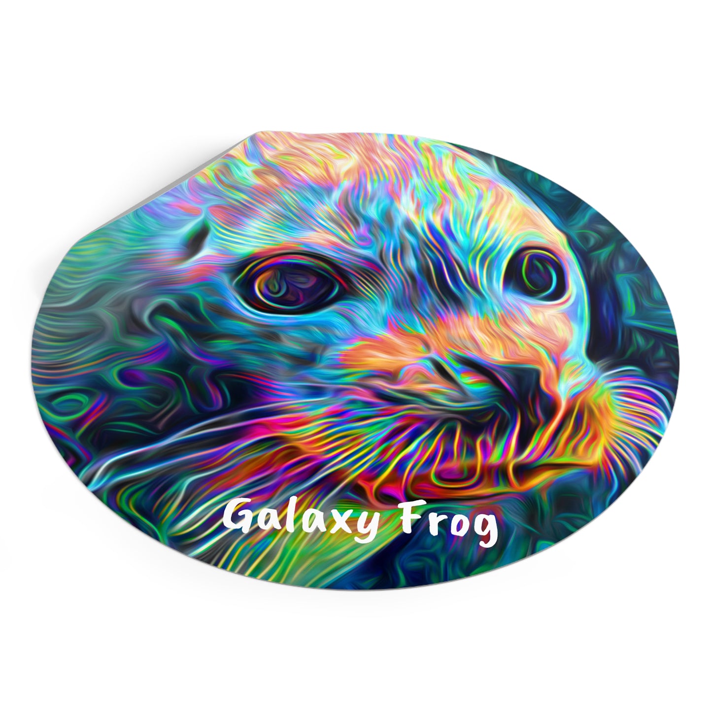 Galaxy Frog Seal Round Vinyl Stickers