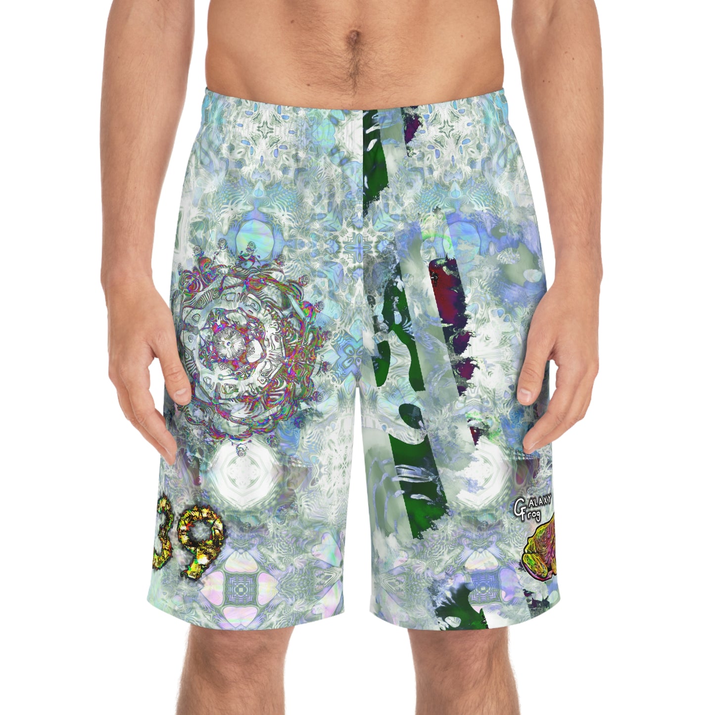 Galaxy Frog Men's Fractal Cymatics Shorts (AOP)