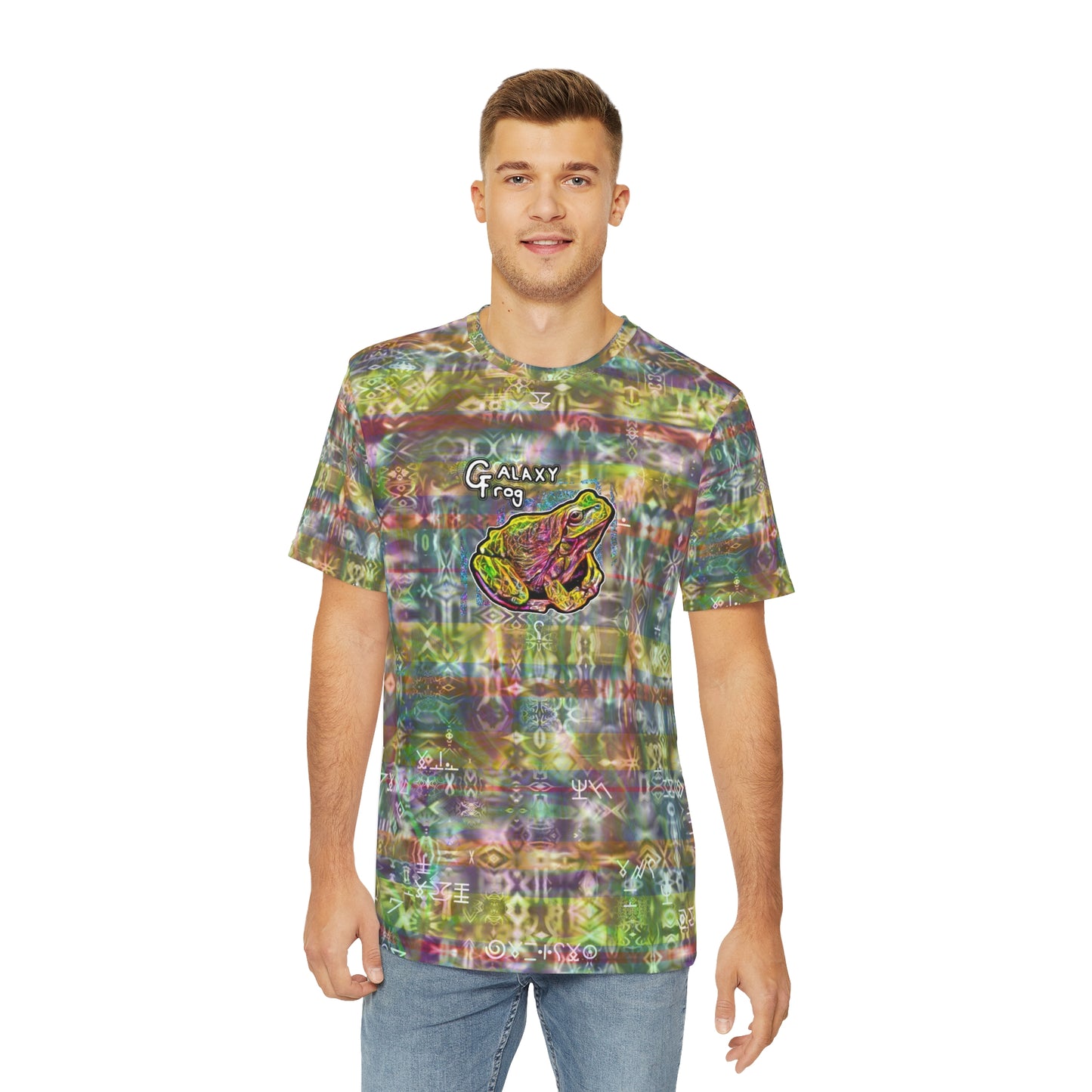 Galaxy Frog Fractal Cymatics Art Men's Polyester Tee (AOP) 0005