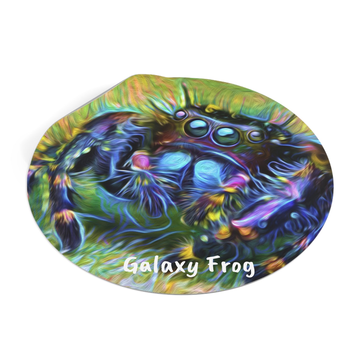 Galaxy Frog Spider Round Vinyl Stickers