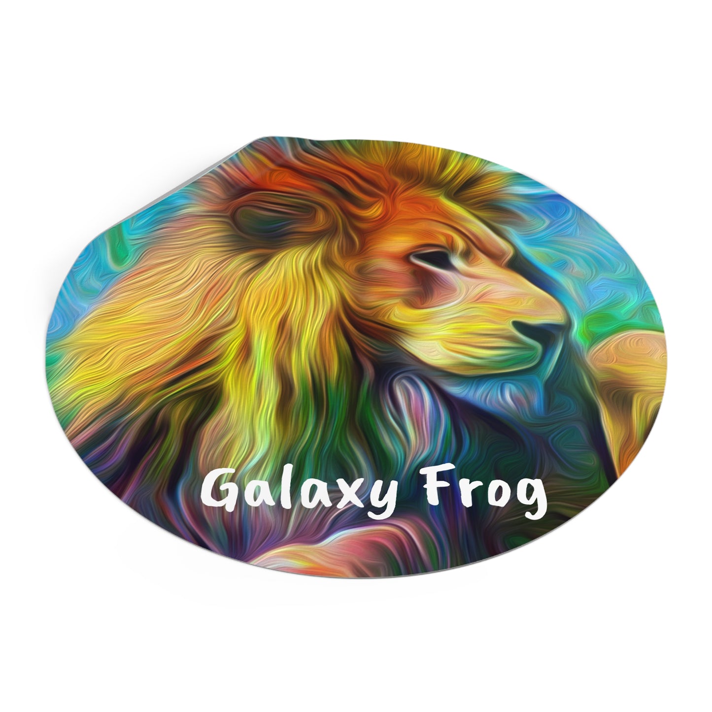 Galaxy Frog Lion Round Vinyl Stickers