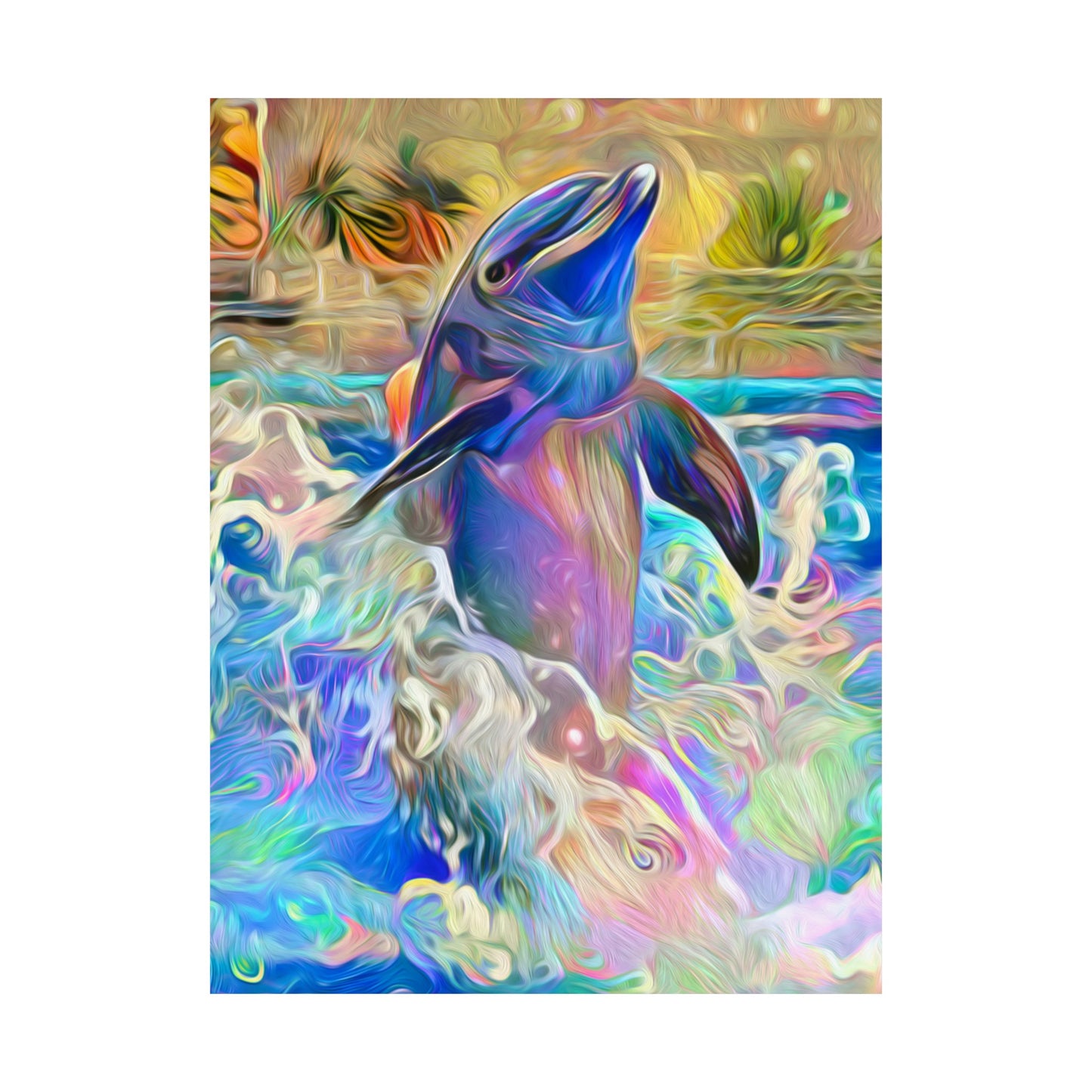 A Splash of Color Dolphin Premium Matte vertical posters