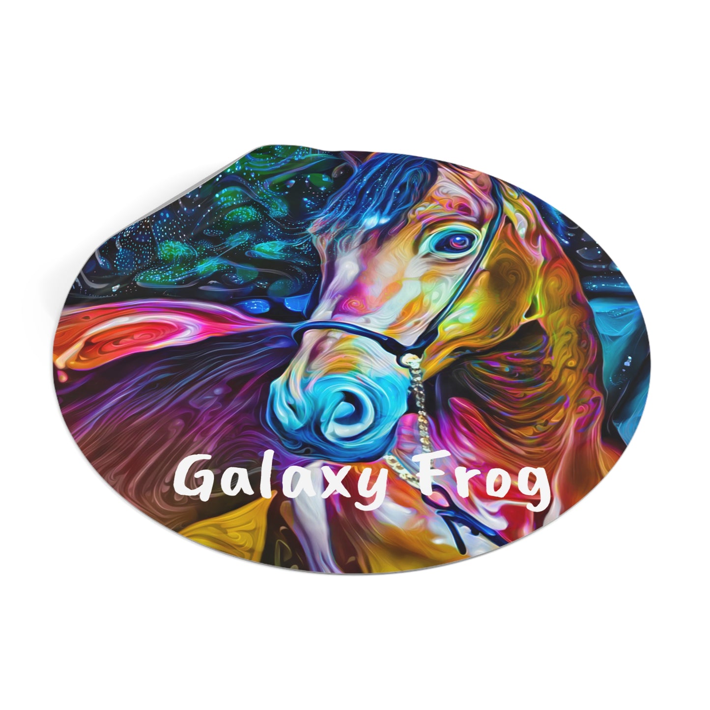 Galaxy Frog Horse 2 Round Vinyl Stickers