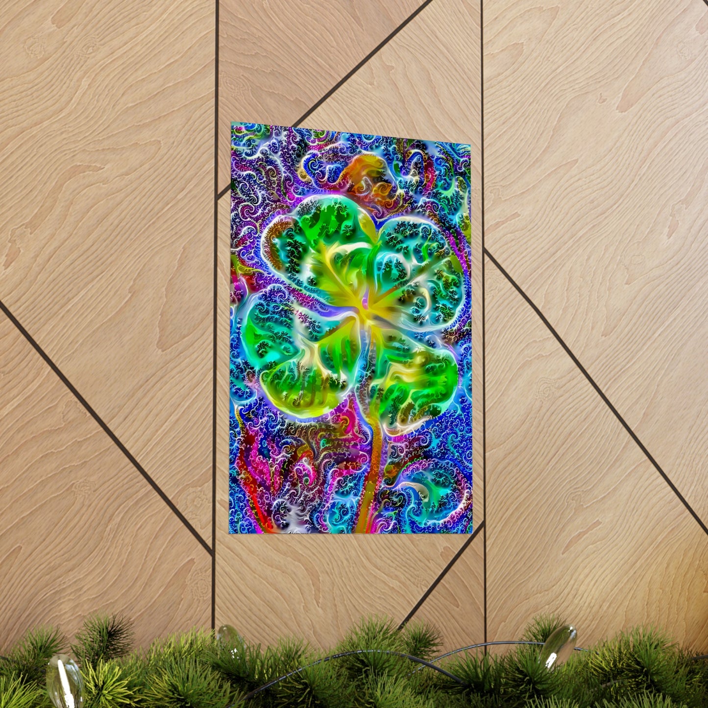 Up All Night to Get Lucky 4-Leaf Clover Premium Matte vertical posters