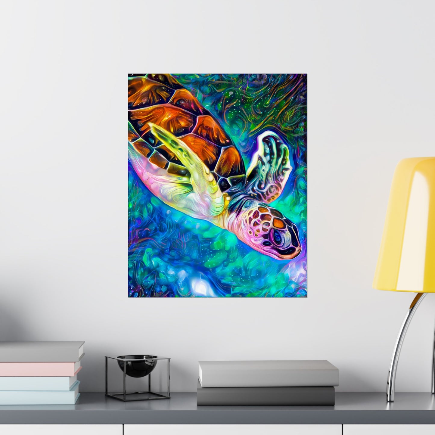 Diving into Dreams Turtle Premium Matte vertical posters